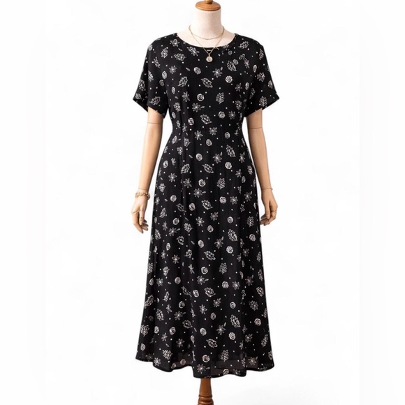 Pendleton Dresses & Skirts - NWT Pendleton Black Print Dress | Short Sleeve Women's 16